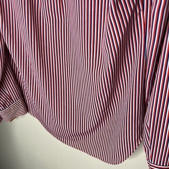 CAbi 5335 Franklin Striped Long Sleeve Spilt V Neck Blouse - Picture 11 of 14